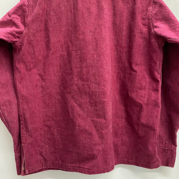 【曜日割引対象外】 ヴィンテージ vintage Punderson 60's 70's レースアップ デニムプルオーバーシャツ ジャケット ワインレッド 201MT-4872 VB