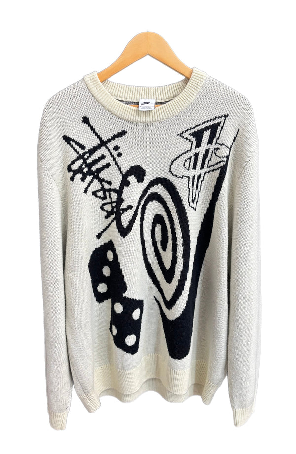 ナイキ NIKE Stussy Knit Sweater ステューシー ニット セーター コラボ DR2893-238 ホワイト XLサイズ 201MT-2752