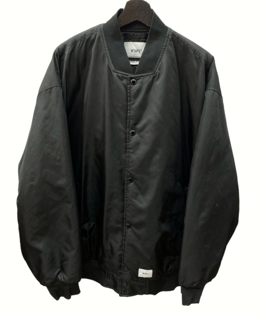 ダブルタップス WTAPS TEAM JACKET NYLON TWILL チーム ジャケット クロスボーン ツイル ブルゾン 刺繍 BLACK 黒  212TQDT-JKM01 SIZE04 ジャケット ロゴ ブラック 104MT-758 | 古着通販のドンドンサガール