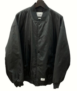 ダブルタップス WTAPS TEAM JACKET NYLON TWILL チーム ジャケット クロスボーン ツイル ブルゾン 刺繍 BLACK 黒 212TQDT-JKM01 SIZE04 ジャケット ロゴ ブラック 104MT-758