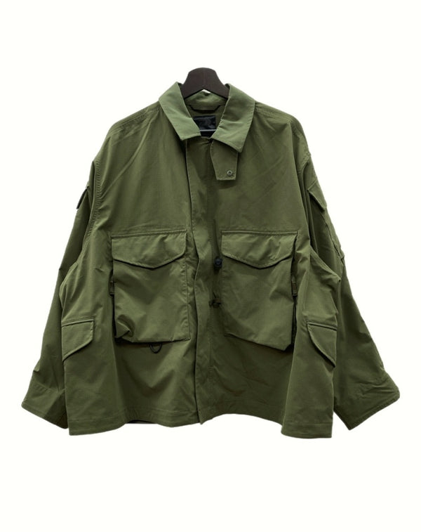 ダイワピアサーティンナイン DAIWA PIER39 TECH MIL BDU JACKET テック ジャケット シャツ フィッシング ジップアップ 緑 BJ-23021W ジャケット 無地 カーキ Mサイズ 104MT-910