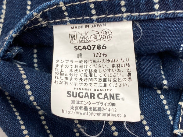 シュガーケーン SUGAR CANE 9oz. WABASH STRIPE ENGINEER PANTS ウォバッシュ ストライプ インディゴ ワーク シンチバック 紺 ストライプ SC40786 ボトムスその他 ネイビー W32 L32 104MB-271