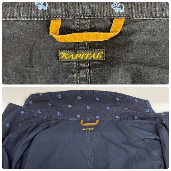 【曜日割引対象外】 キャピタル KAPITAL 3B 総柄 コットンジャケット ジャケット ネイビー XLサイズ 201MT-4236 VB