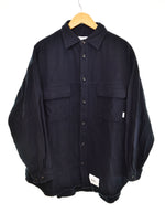 ダブルタップス WTAPS 22SS WCPO COTTON.FLANNEL ダブルシーピーオー ロングスリーブ コットン フランネル シャツ  221WVDT-SHM0 3 ジャケット ネイビー Lサイズ 103MT-2846