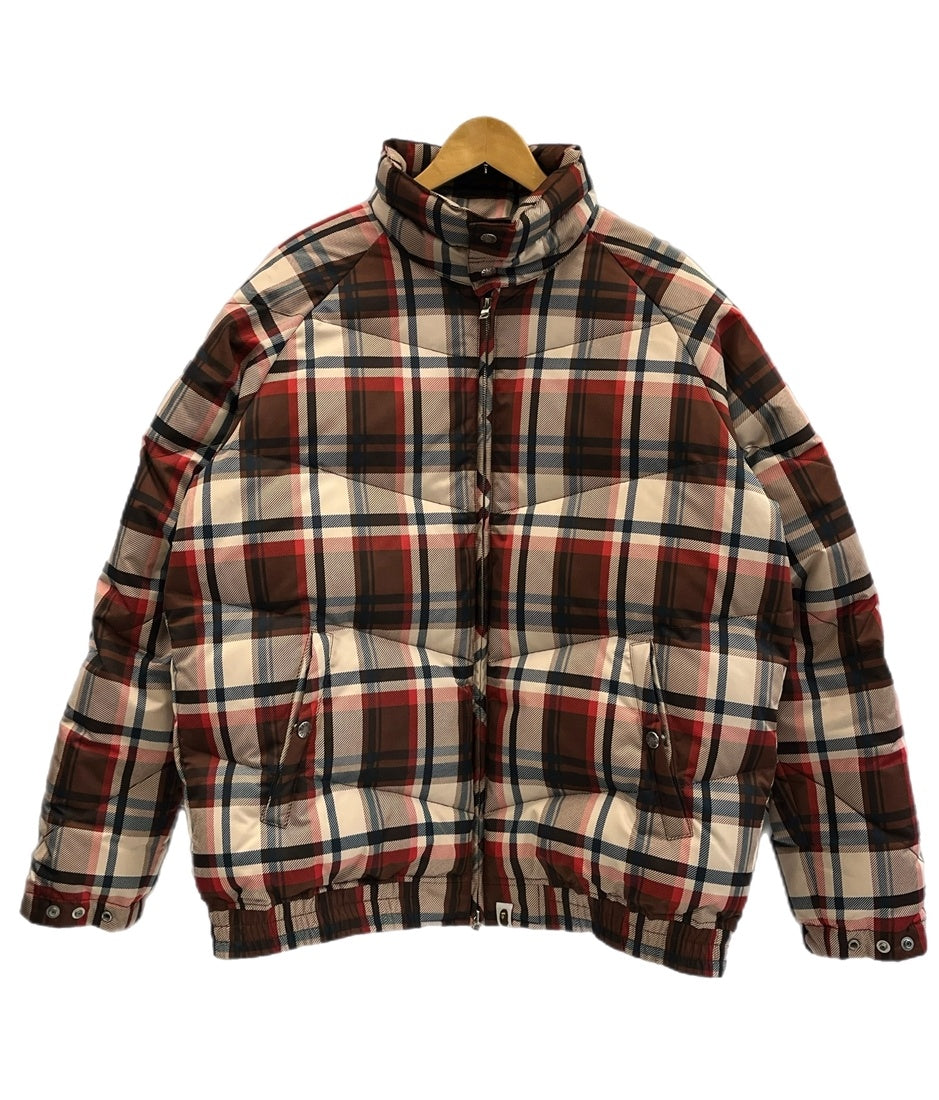 アベイシングエイプ チェック柄 ダウンジャケット XL ラブジェネ ア ベイシング エイプ A BATHING APE ラブジェネチェックダウン