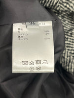 エブール ebure ダブルブレスト ノーカラーコート ヘリンボーン Aラインウールコート 3010200173 コート グレー 36 101LT-160