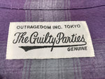 ワコマリア WACKO MARIA OMBRE CHECK OPEN COLLAR SHIRT オンブレ チェック オープンカラー 半袖 シャツ 紫 半袖シャツ チェック パープル Lサイズ 104MT-1743