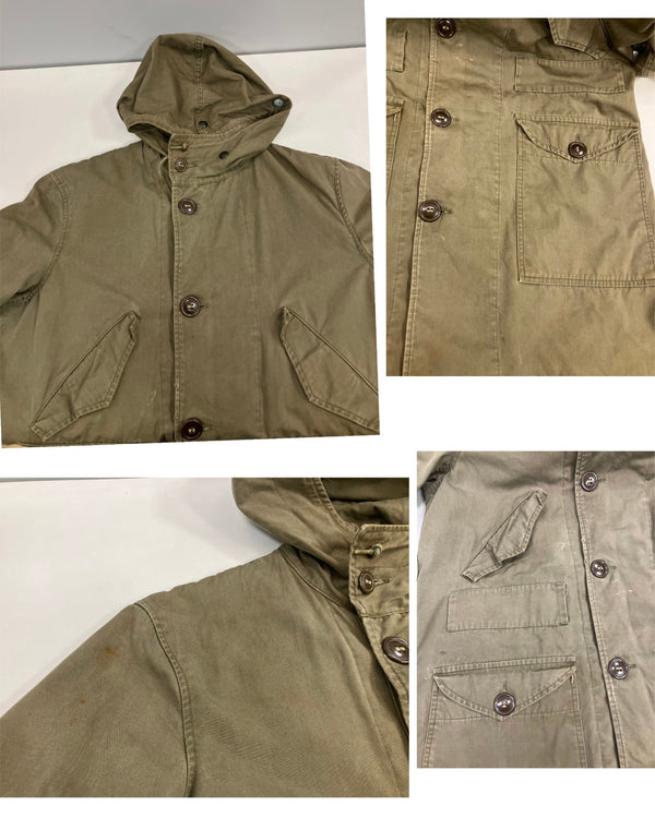 ミリタリー military 40’s～ 40年代～ US ARMY 米軍実物  M-47 コットンサテン オーバーコート フィールド モッズ パーカー VINTAGE ヴィンテージ ジャケット カーキ Sサイズ 101MT-5039