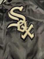 スイングスター Swingster 90s～ WhiteSOX stadium jacket ホワイトソックス スタジャン 黒 US古着 ジャケット ブラック Lサイズ 101MT-4612