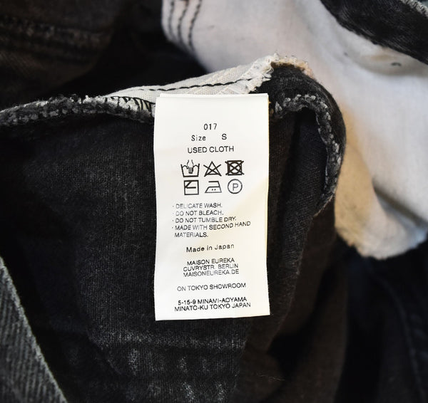 メゾン エウレカ MAISON EUREKA VINTAGE REWORK BIGGY PANTS ヴィンテージ リワーク バギー パンツ BLACK DENIM ブラックデニム 変形 デニム パンツ ラップ 17 デニム ブラック Sサイズ 103LB-3