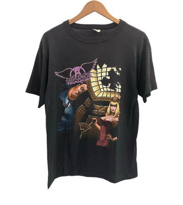 バンド band 80's～90's 80~90年代 AERO SMITH PUMP TOUR AERO FORCE ONE エレベーター シングルステッチ vintage ヴィンテージ Tシャツ ブラック Lサイズ 101MT-4331