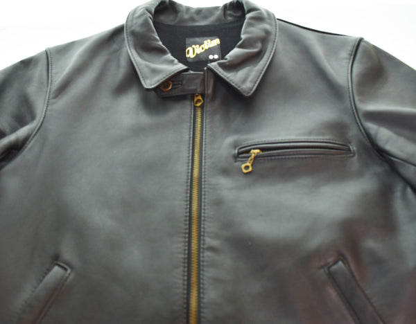 ビクティム VICTIM ヴィクティム ホースナッパレザー ブルゾン シングルライダースジャケット ジャケット ブラック Mサイズ 103MT-3170