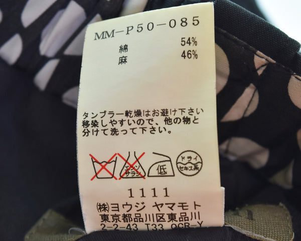 ヨウジヤマモト Yohji Yamamoto ワイズ Y's 綿麻ワイドパンツ 2 MM-P50-085  ボトムスその他 ブラック 2 103MB-691