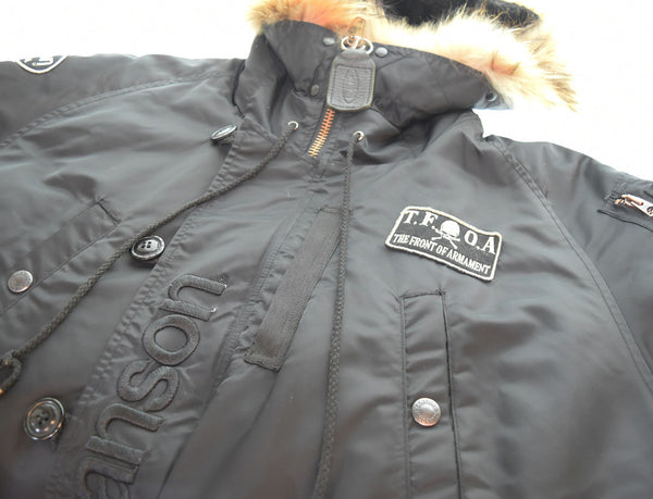 バンソン VANSON N-3B 刺繍 スカル ジャケットフライトジャケット  XXL ジャケット ブラック 3Lサイズ 103MT-2496