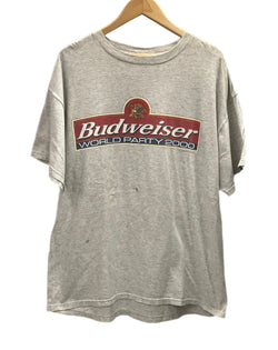 ヴィンテージ vintage 90s 90's DELTA Budweiser WORLD PARTY 2000 ©1999 バドワイザー カエル フロッグ FLOG XL Tシャツ グレー LLサイズ 101MT-2959