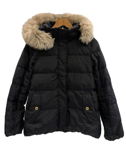 ブルーレーベル・クレストブリッジ BLUE LABEL CRESTBRIDGE ダウンジャケット フード ファー ジャケット ネイビー サイズ36 101LT-238