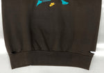 ナイキ NIKE 90s CREWNECK SWEATSHIRT クルーネック スウェット デッドストック USA製 トレーナー プリント AJ 茶 660045 スウェット ロゴ ブラウン Lサイズ 104MT-1702