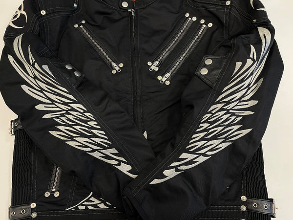 ニコクドウ 弐黒堂 ライドジャケット 刺繍 バイカー バイク ジャケット ブラック Lサイズ 101MT-5394