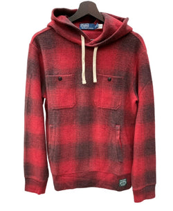 ラルフローレン RalphLauren POLO COUNTRY ポロ カントリー 現行タグ Plaid Brushed-Back Fleece Hoodie プレイド フリース パーカー フーディ RED 赤 パーカ チェック レッド XSサイズ 104LT-211