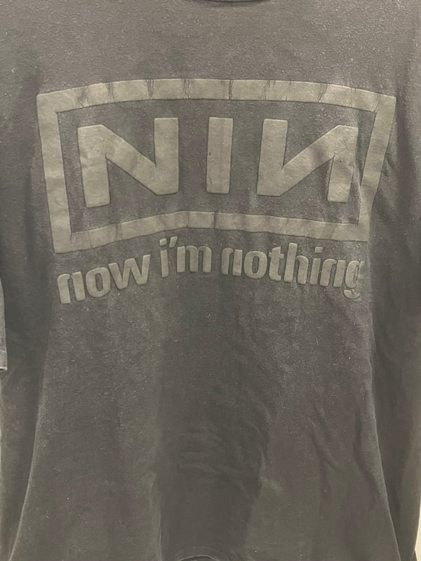 バンドTシャツ BAND-T 90s 90's Hanes vintage Nine inch nails now i'm nothing ナインインチネイルズ  発泡プリント ヴィンテージ ©1994 XL Tシャツ プリント ブラック LLサイズ 101MT-2631