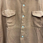 【曜日割引対象外】 ヴィンテージ vintage エルエルビーン L.L.Bean 50's 筆記体タグ レーヨンギャバシャツ  ジャケット ブラウン Mサイズ 201MT-3557 VB
