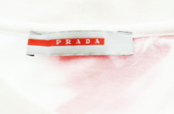 プラダ PRADA 2007ss Adam Neate アダムニートアーカイブ archive 総柄 プリント 半袖Tシャツ 白 Tシャツ ホワイト LLサイズ 103MT-2666