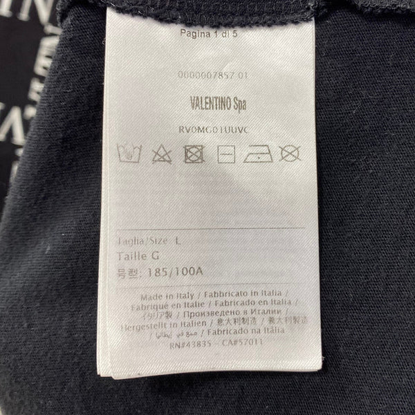 ヴァレンティノ VALENTINO  VLTNグリットプリントオーバーサイズTシャツ RV0MG01UUVC Tシャツ ブラック Lサイズ 201MT-3352