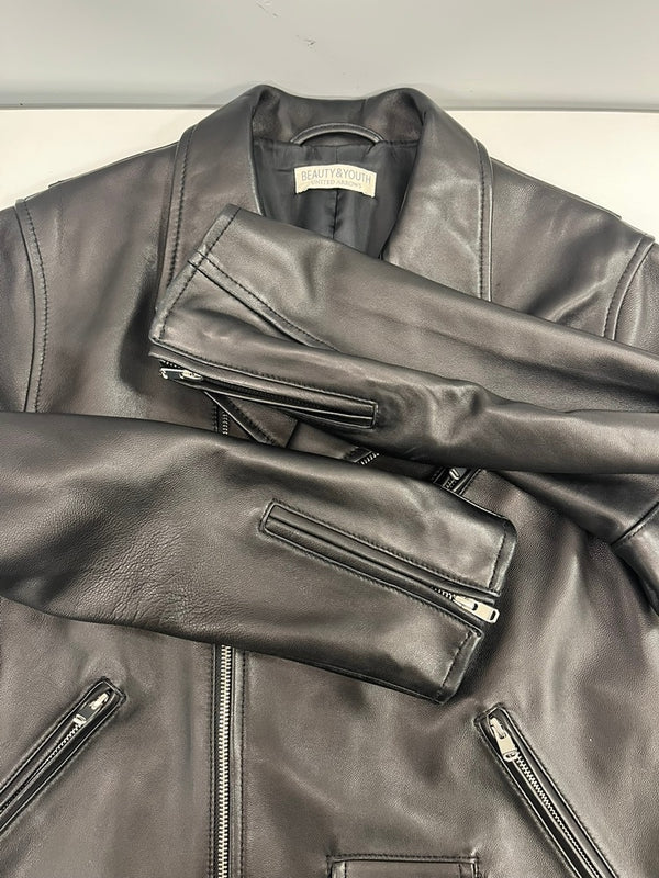 ユナイテッドアローズ UNITED ARROWS BEAUTY＆YOUTH ビューティアンドユース 羊革 シープレザーダブルライダースジャケット ダブルジップ 黒 1225-199-9689 XL ジャケット ブラック 101MT-5432