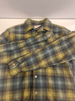 ヴィンテージ vintage 50s~60s 50's 60's Stanwood casuals ウールチェック 開襟シャツ オンブレ ヘビネル 緑  長袖シャツ マルチカラー 101MT-4936