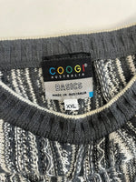 クージー COOGI 90s 90's AUSTRALIA 3D KNIT 3Dニット 総柄 クルーネック グレー系 XXL セーター マルチカラー 101MT-5004