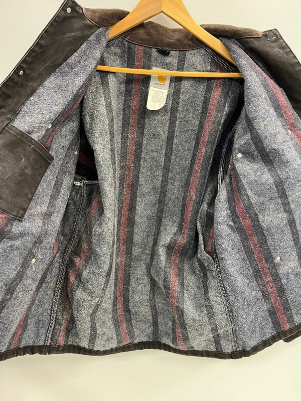 カーハート Carhartt 00's ミシガンチョアコート USA製 アメリカ製 C01 BLK 表記サイズ44 ジャケット ブラック 101MT-4629