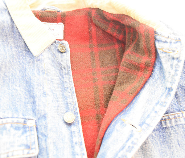 ラルフローレン RalphLauren 80's 90's 白タグ ショート エンジニア ジャケット コーデュロイ襟  ジャケット ブルー Mサイズ 103MT-3531