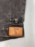 ラルフローレン RalphLauren 2nd type BLACK DENIM JACKET ブラック デニム ジャケット 裏地ブランケット 襟コーデュロイ Gジャン 黒 ジャケット ロゴ ブラック Lサイズ 104MT-1527
