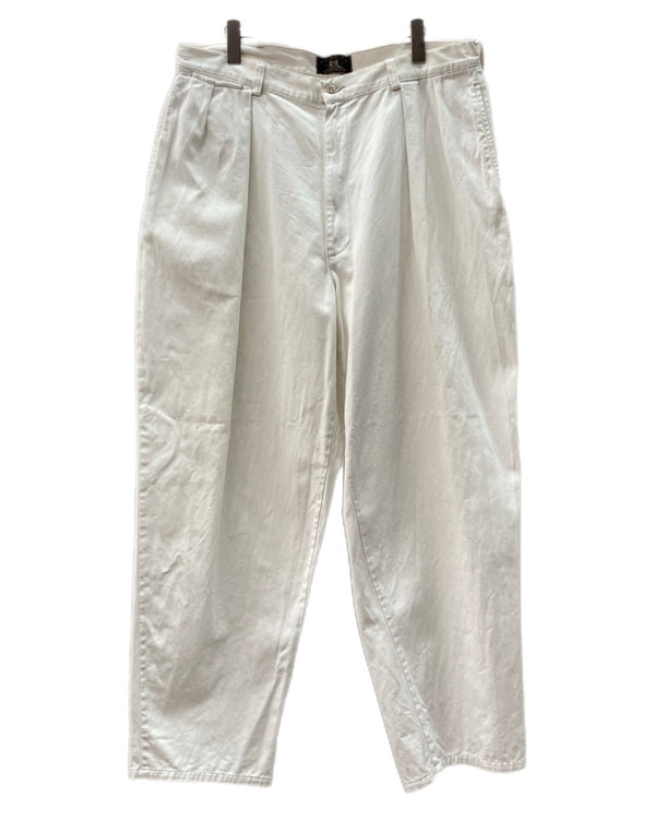 ダブルアールエル RRL 90s CHINO PANTS チノ パンツ ワーク 三ツ星タグ USA製 トラウザーズ Ralph Lauren 白 無地 チノパン ホワイト 104MB-338