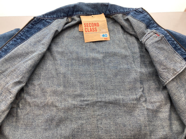 リーバイス Levi's 90's 70743-12  デニムジャケット Gジャン TALON ジップ デットストック SECOND CLASS イレギュラースタンプ サイズ40 ジャケット 無地 ネイビー 104MT-329