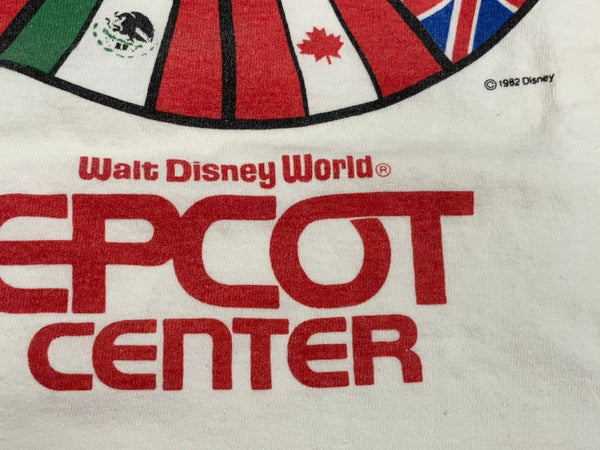 ヴィンテージ vintage 80's 80s WALT Disney World Epcot Center Mickey Mouse 1982 ディズニー ミッキーマウス Tシャツ ホワイト Mサイズ 101MT-3480