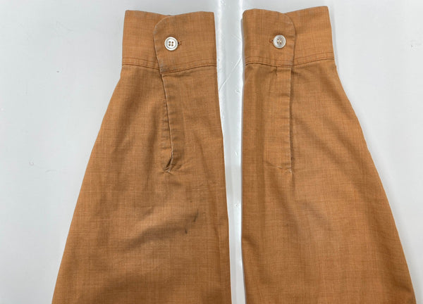 ヴィンテージ vintage 60's 60年代 Man Crest オープンカラー 開襟 ボックスシルエット 長袖シャツ 刺繍 ブラウン Mサイズ 104MT-1719