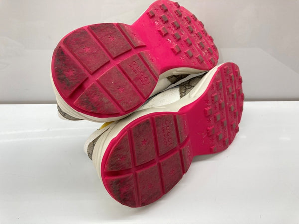 グッチ GUCCI RYTHON ライトン GG柄 レースアップ ローカット シューズ 白 茶 紺 619891 メンズ靴 スニーカー マルチカラー サイズ 10 1/2 104S-941