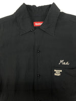 ヒステリックグラマー HYSTERIC GLAMOUR BOWLING SHIRT ボーリング シャツ チェーンステッチ アロハ オープンカラー 開襟 刺繍 半袖 黒 2AH-0240 半袖シャツ ロゴ ブラック Fサイズ 104MT-2333