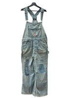 ダブルアールエル RRL OVERALLS オーバーオール オールインワン つなぎ リペア加工 パッチワーク USA製 Ralph Lauren 青 ロゴ つなぎ・オーバーオール ブルー サイズ 4 104MB-186
