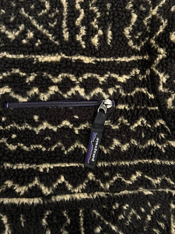 パタゴニア PATAGONIA 90s 95年製 Vintage ヴィンテージ USA製 マリ柄 コンドル リバーシブル グリセードジャケット フリース ボア プルオーバー 29361 XL ジャケット ネイビー LLサイズ 101MT-4739