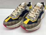 グッチ GUCCI RYTHON ライトン GG柄 レースアップ ローカット シューズ 白 茶 紺 619891 メンズ靴 スニーカー マルチカラー サイズ 10 1/2 104S-941