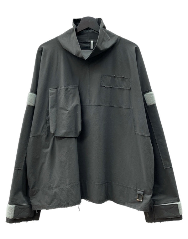 ヒューミス HUMIS 20AW MILITARY TURTLENECK L/S TEE ミリタリー タートルネック ロンT ハイネック プルオーバー 灰 M-T01403 スウェット 無地 グレー Mサイズ 104MT-2113