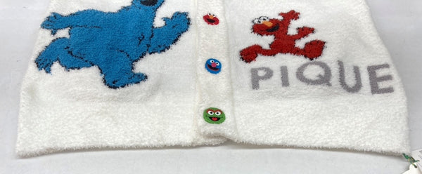 ジェラートピケ gelato pique 23AW ジャガードショールカーディガン セサミストリート ルームウェア フロントボタン ロゴ タグ付き WHITE 白 SSMUNT235406 カーディガン キャラクター ホワイト M-Lサイズ 104LT-133