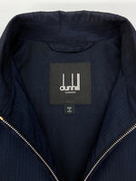 ダンヒル Dunhill NYLON ZIPUP JACKET ナイロン ジップアップ ジャケット ダブルジップ 薄手 アウター 紺 ジャケット チェック ネイビー Sサイズ 104MT-2092