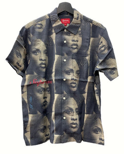 シュプリーム SUPREME 22SS リルキム LIL KIM S/S SHIRT 半袖 カラーシャツ フロントボタン 総柄 タン 半袖シャツ プリント グレー Sサイズ 104MT-210