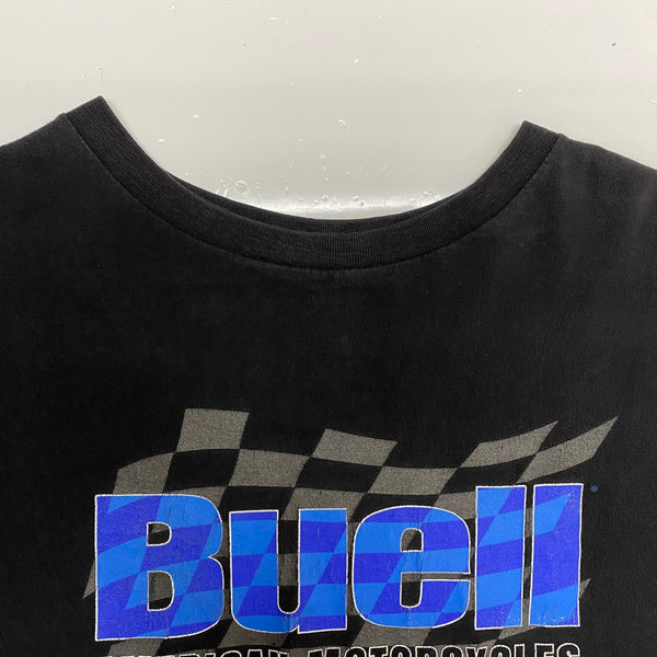 【曜日割引対象外】 ハーレーダビッドソン Harley-Davidson Buell American Motorcycles USA製 Tシャツ ブラック XLサイズ 201MT-4098 VB
