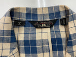 ダブルアールエル RRL 90s 90年代 三ツ星タグ 三角タグ リネン テーラードジャケット USA製 生成り 青  ジャケット チェック ブルー Sサイズ 104MT-2020