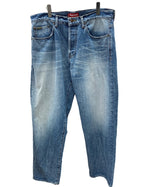 シュプリーム SUPREME 24FW Distressed Loose Fit Selvedge Jean ディストレスト ルーズ フィット セルビッチ ジーンズ 青 無地 デニム ブルー サイズ 34 104MB-299