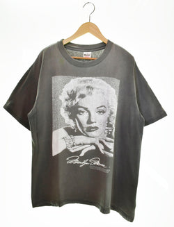 ヴィンテージアイテム VINTAGE ITEM 90's Murina MARILYN MONROE マリリンモンロー プリントTシャツ 袖シングル ブラックフェード Tシャツ プリント ブラック LLサイズ 103MT-453